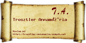 Trosztler Annamária névjegykártya